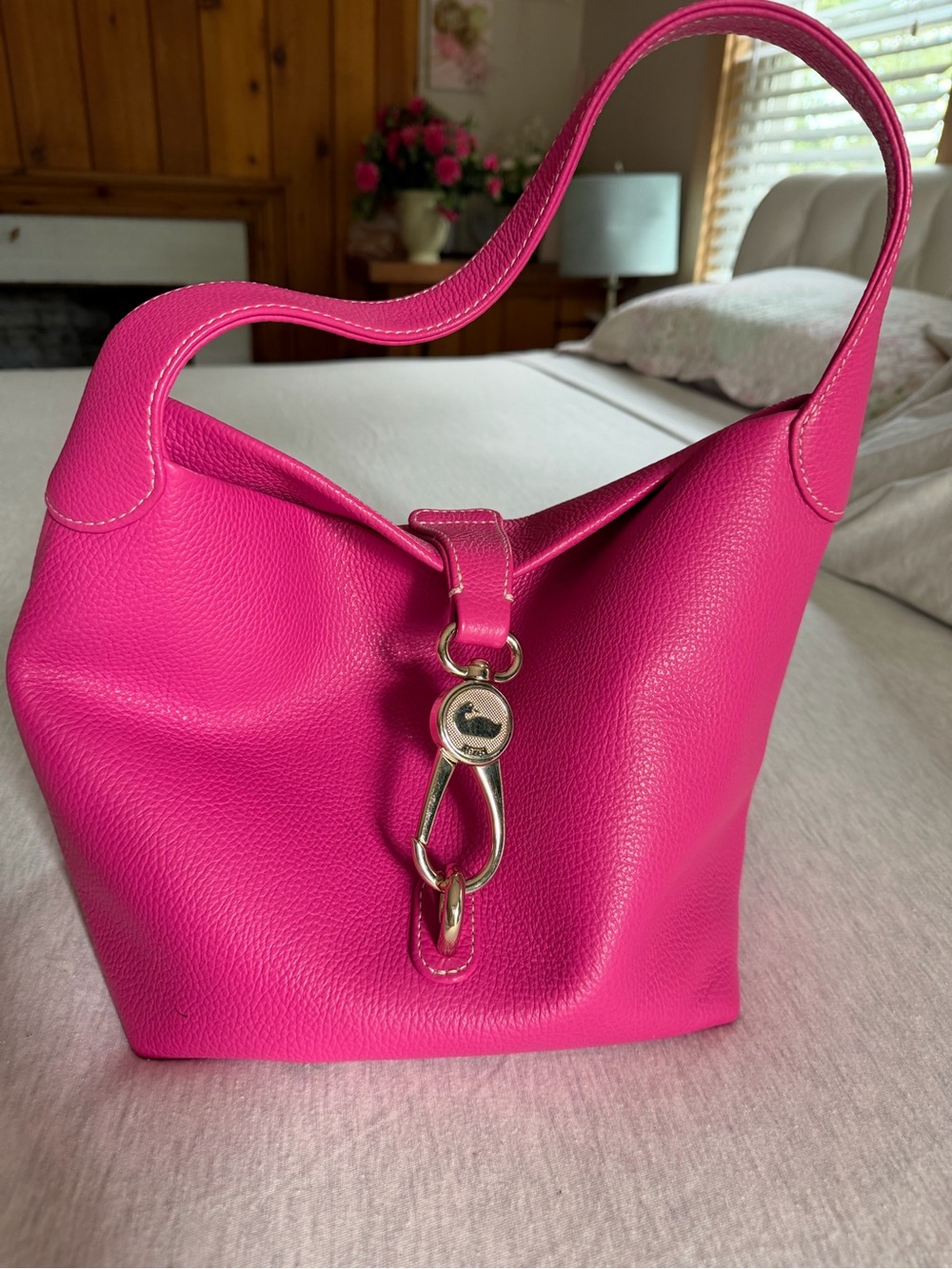 Dooney & Bourke Hot Pink  Leather Shoulder Hobo